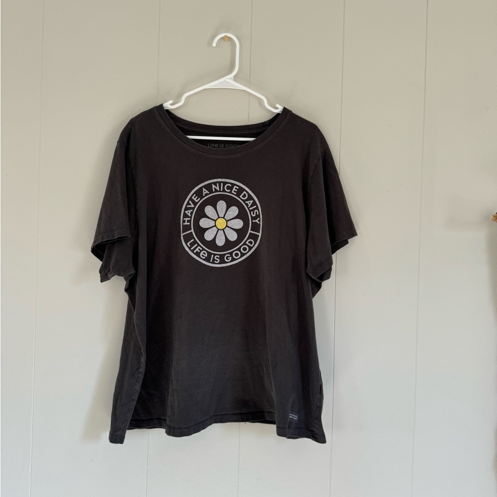 Life is good charcoal gray have a nice day 3x plus size short sleeve t shirt